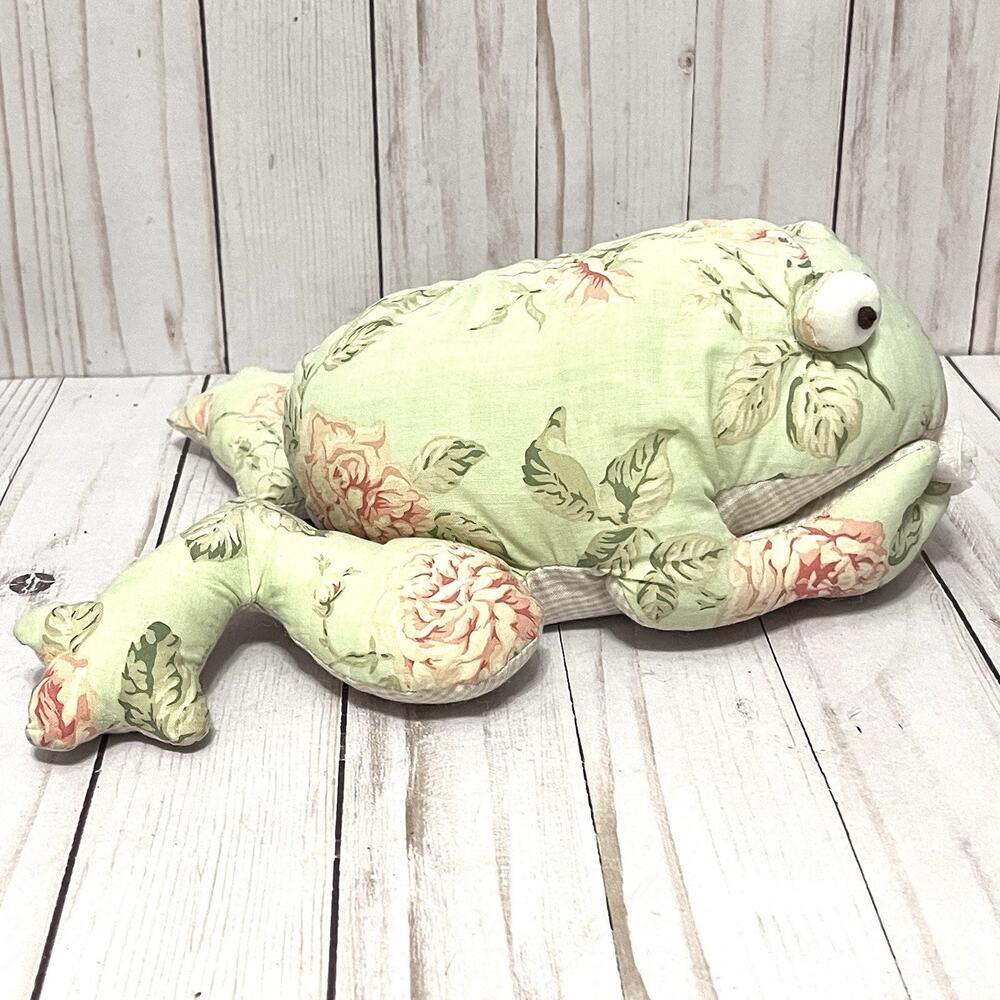 Vintage Cottagecore Russ Berrie FLORRIE FROG Flower Rare Paperweight/Doorstop - Picture 3 of 8